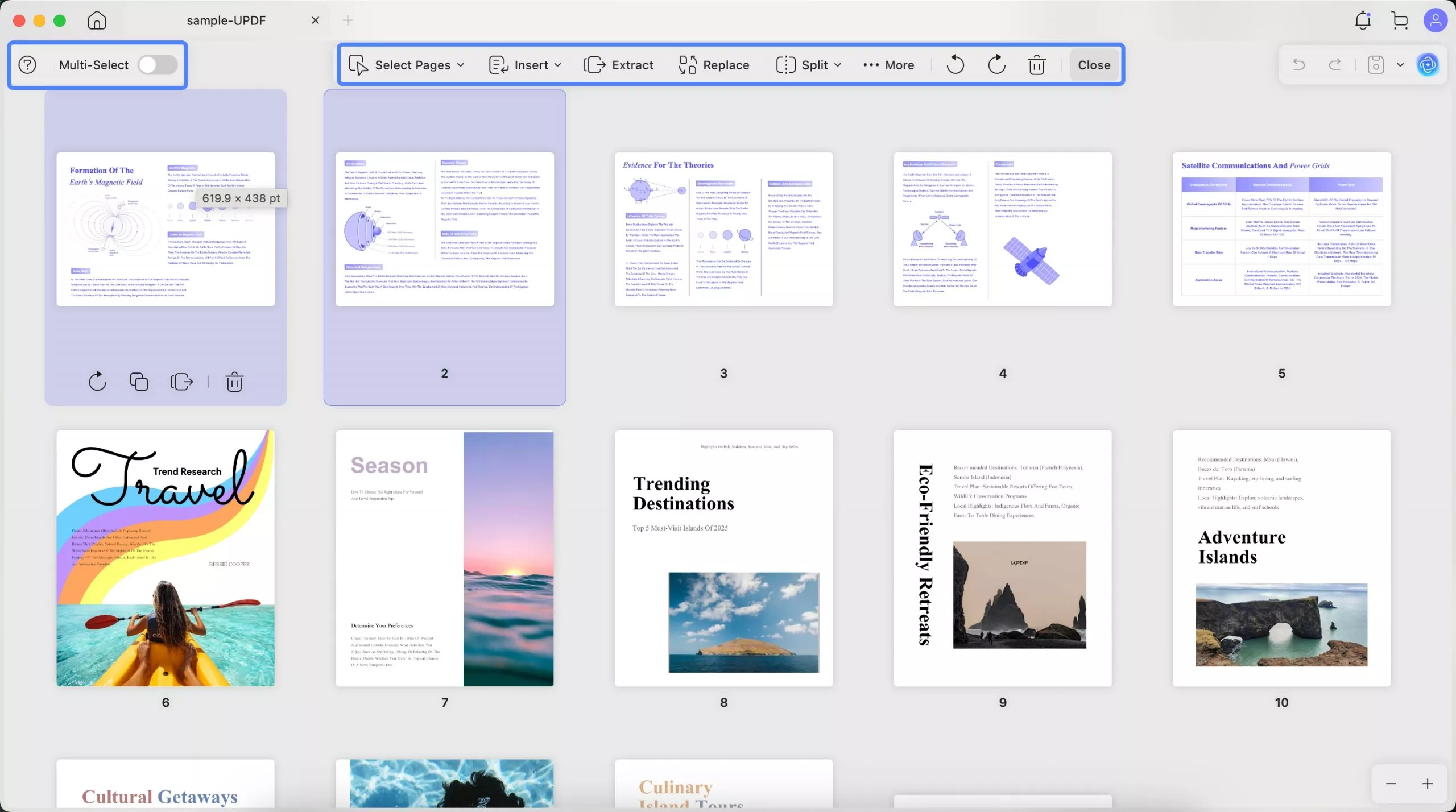 organize pdf pages menu updf mac