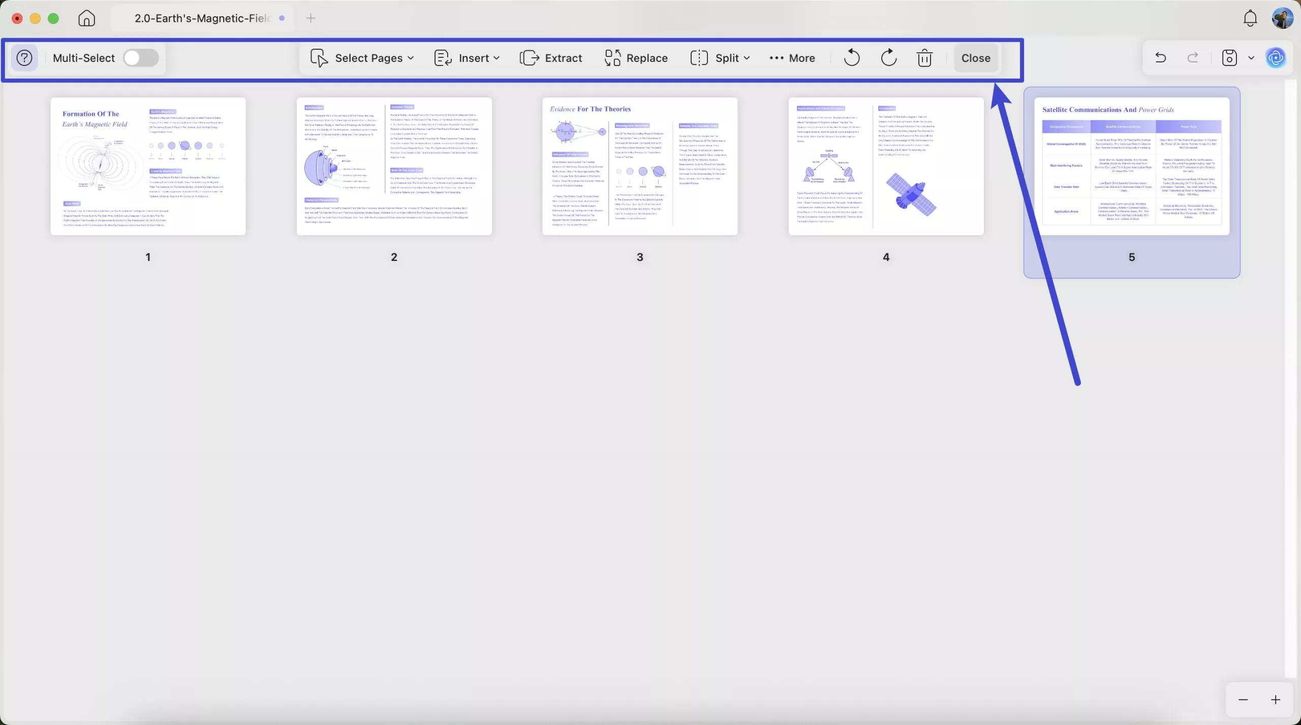 organize pages features