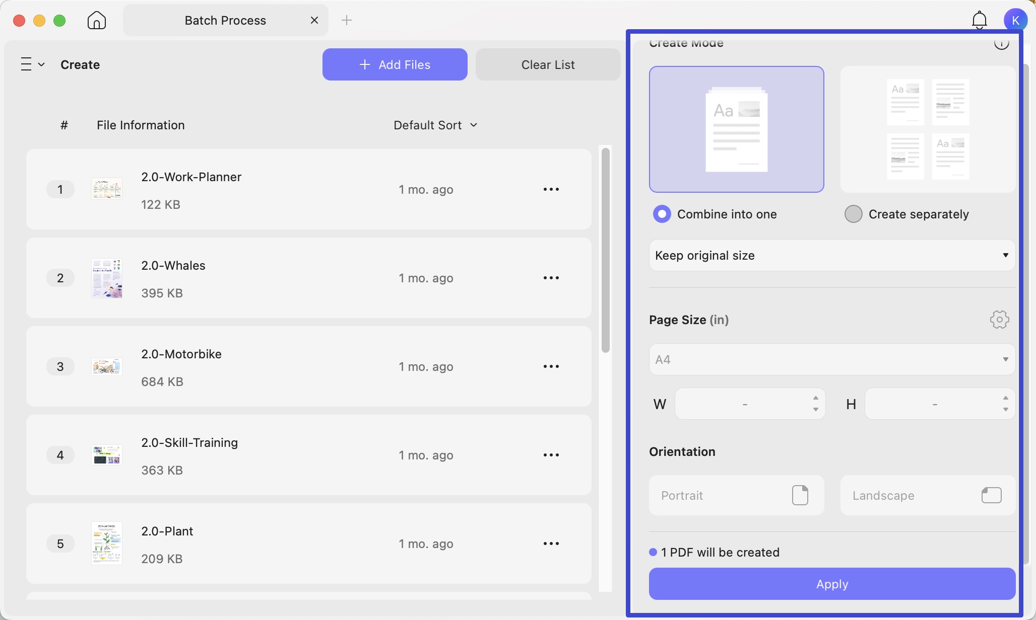 other features of batch create