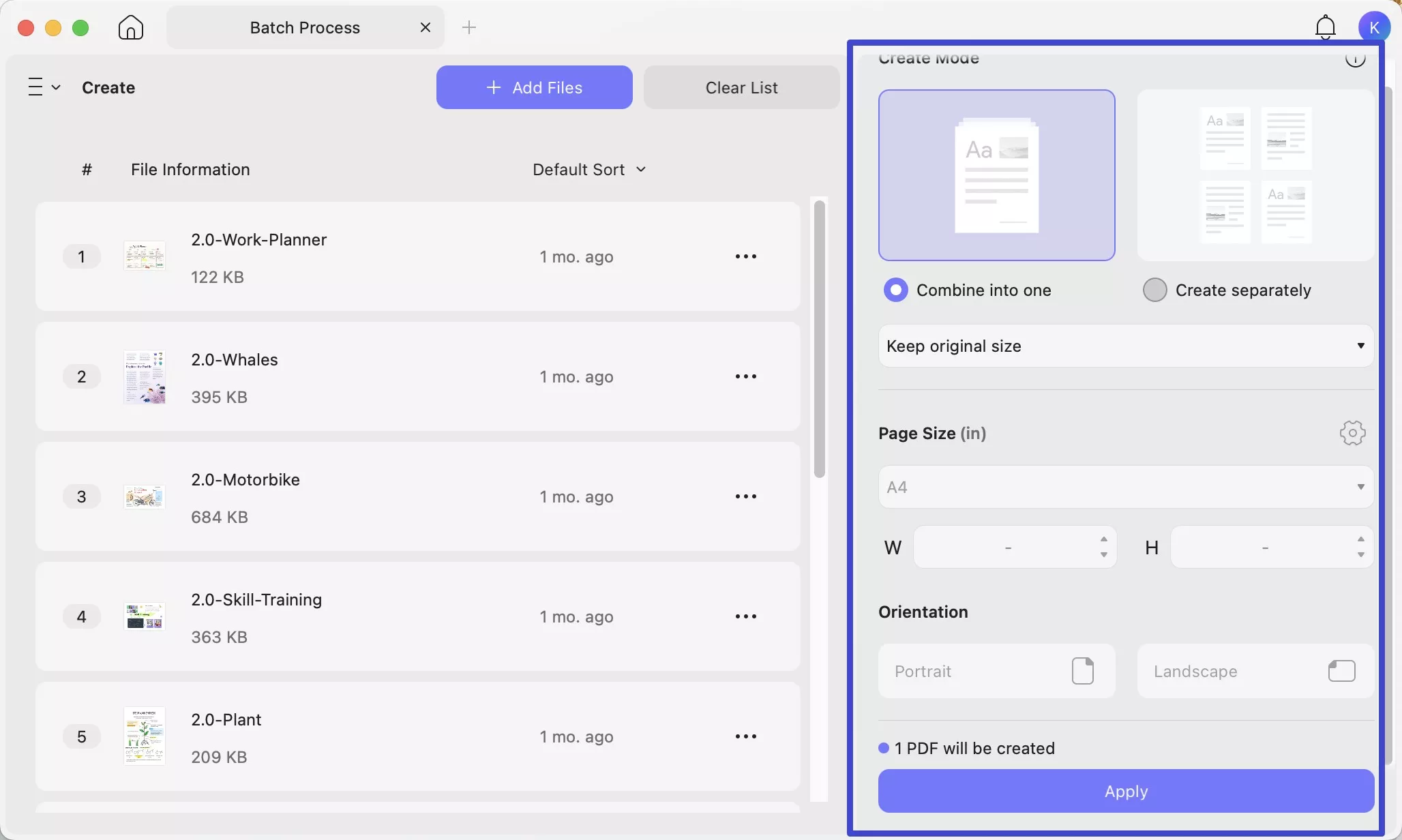 other features of batch create