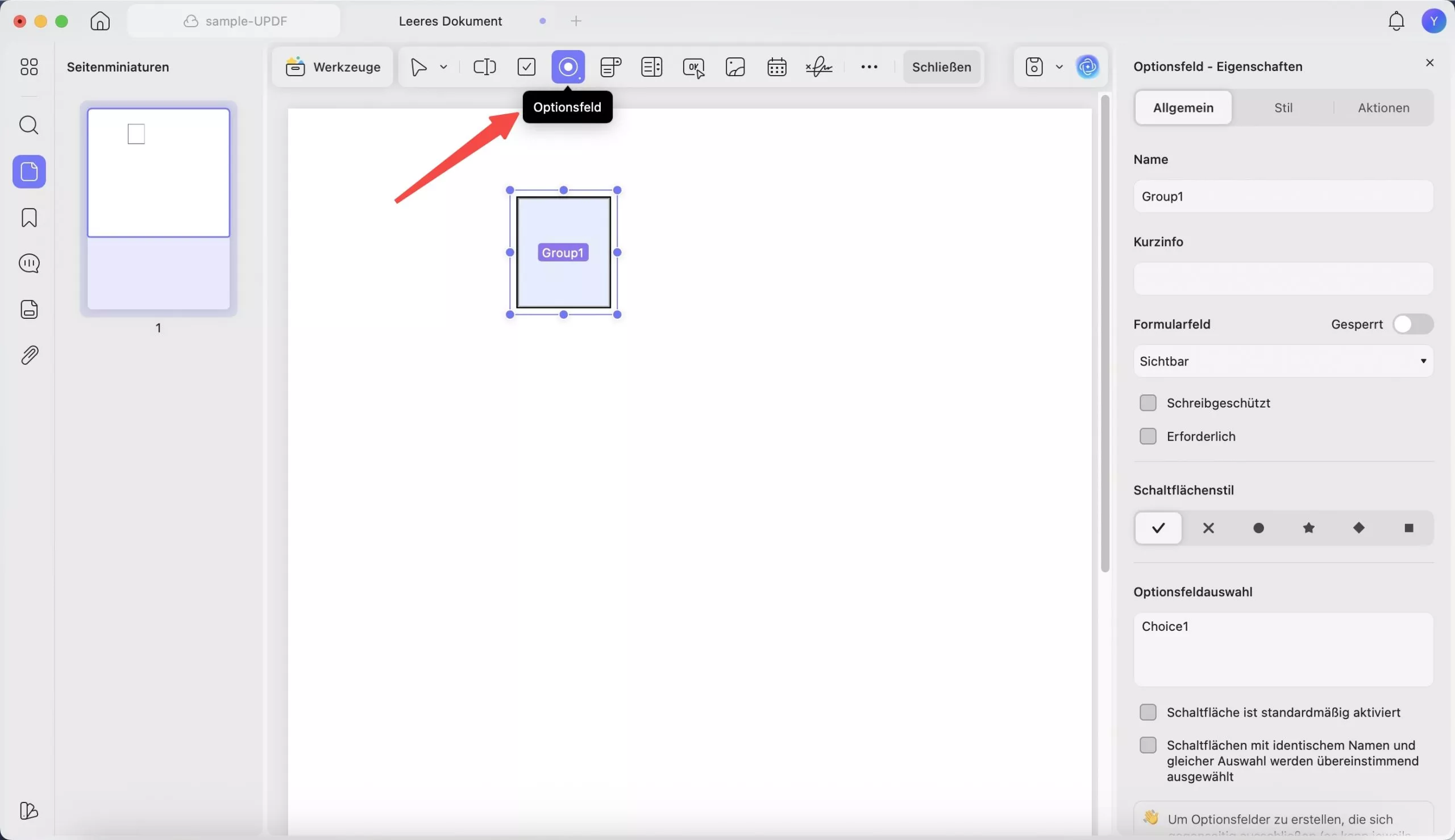 PDF-Formular-Radiobutton-Tool für Mac