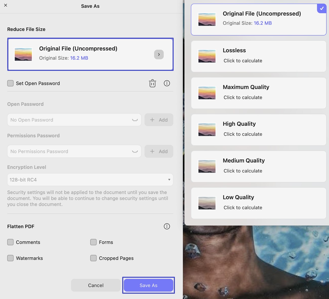 pick quality to compress updf mac