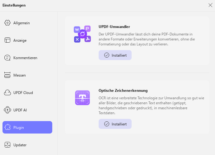 Plugin-Einstellungen aktualisieren Windows 2