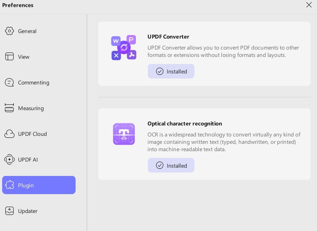 plugin preferences updf windows 2