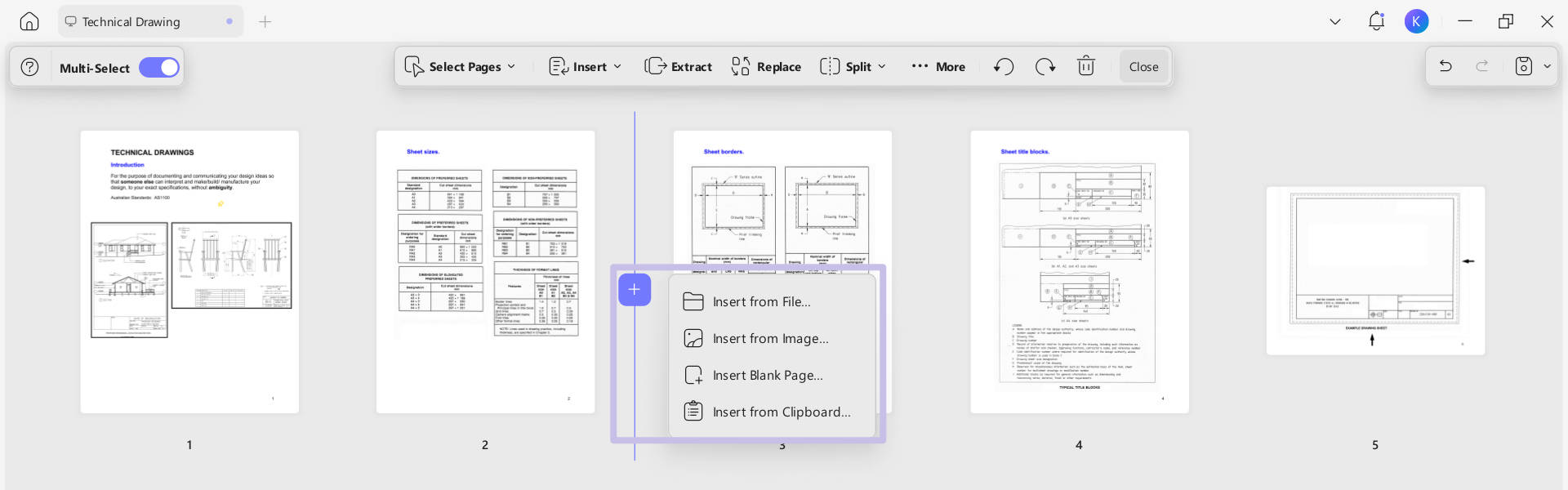 plus to insert within pdf