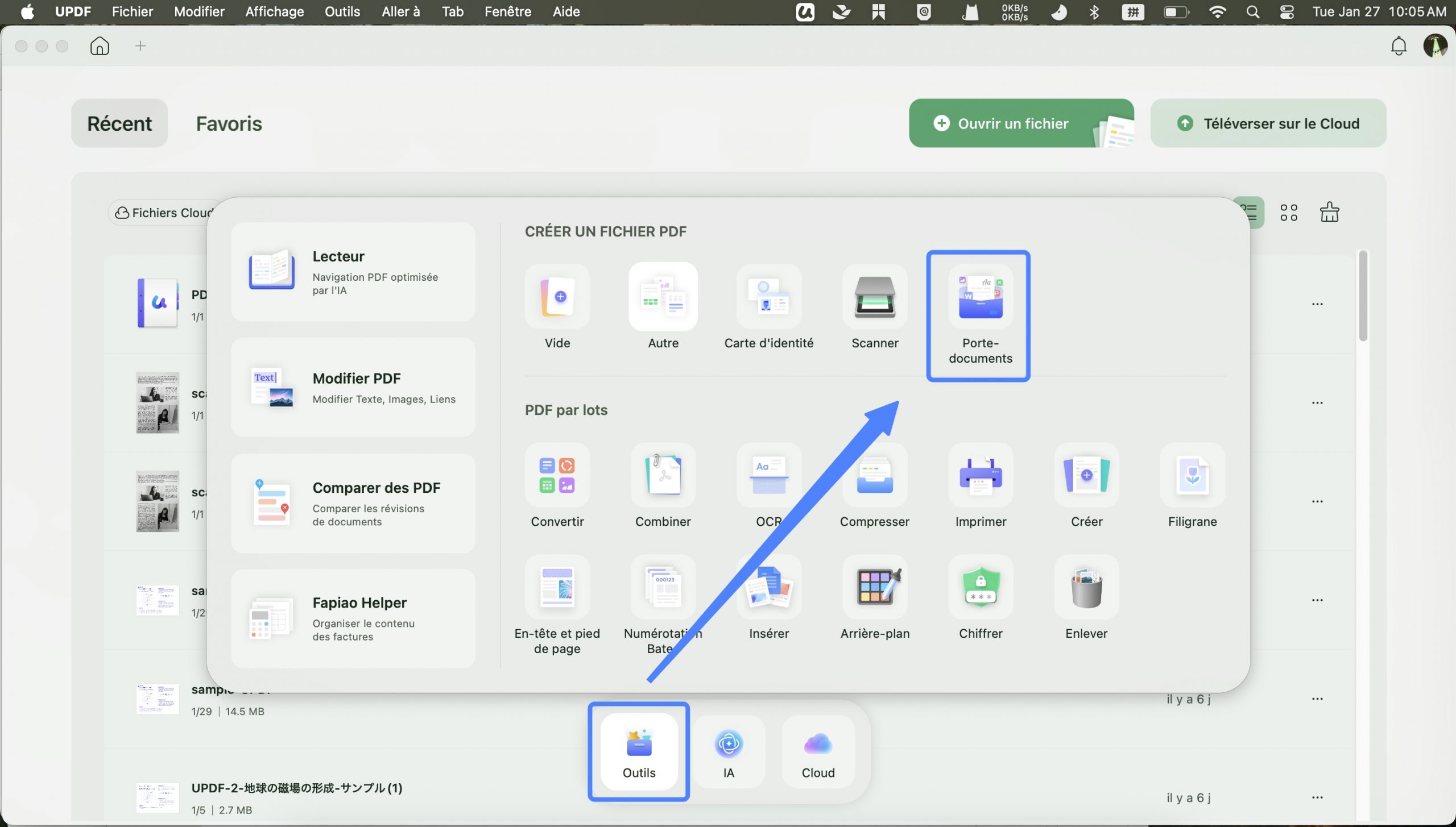 Créer un portfolio PDF Mac
