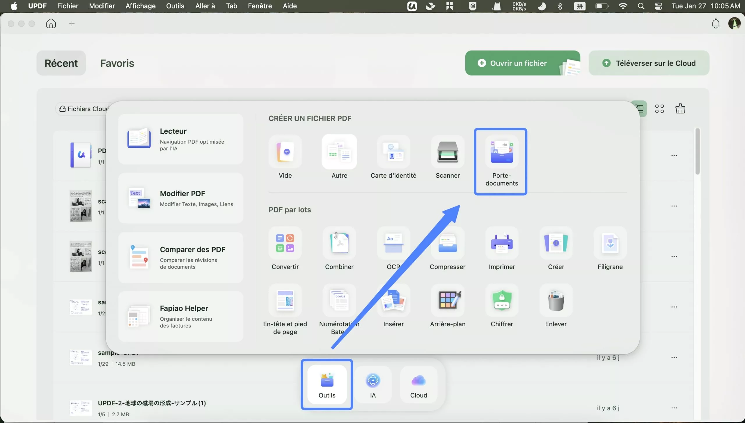 Créer un portfolio PDF Mac