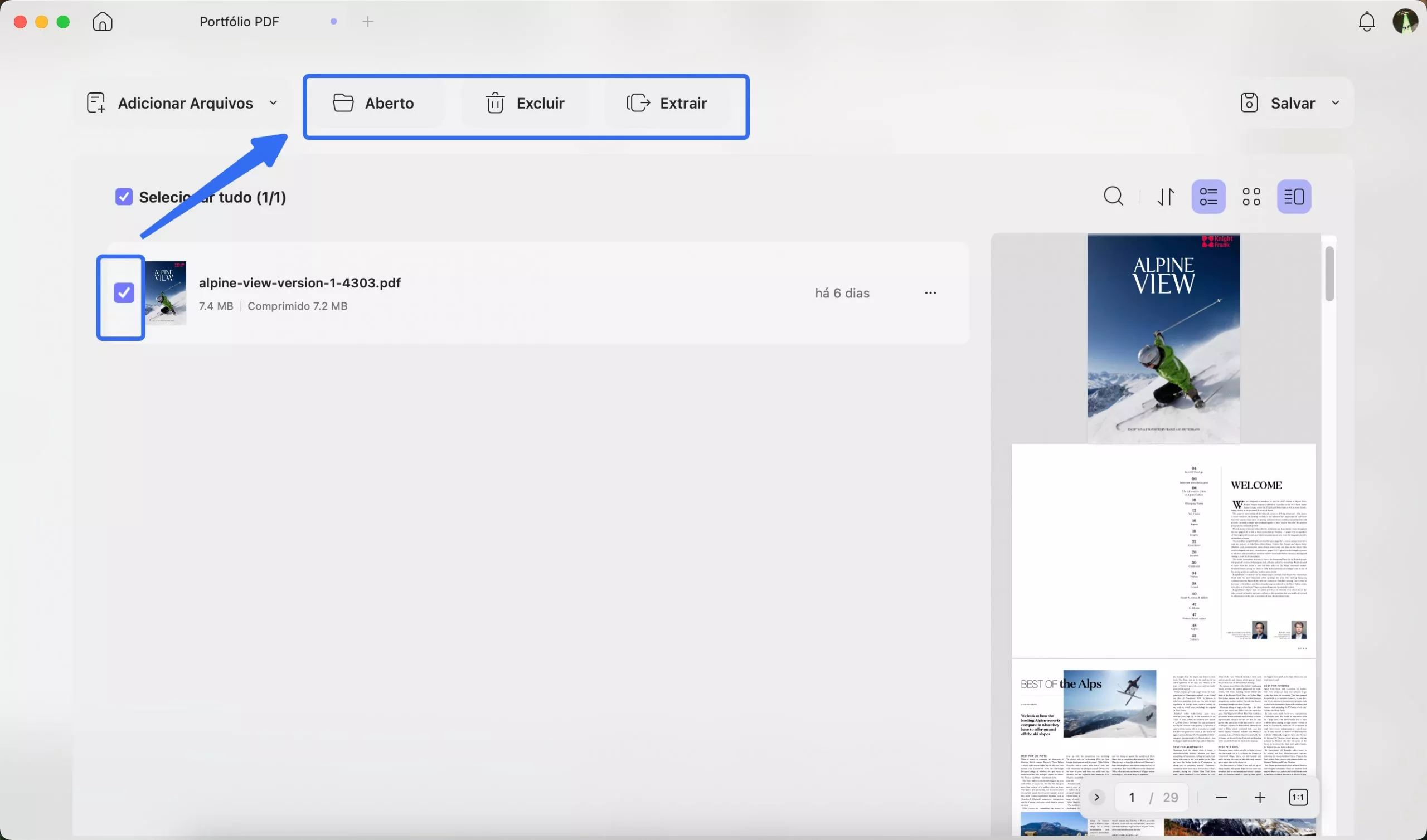 adicione arquivos ao portfólio
