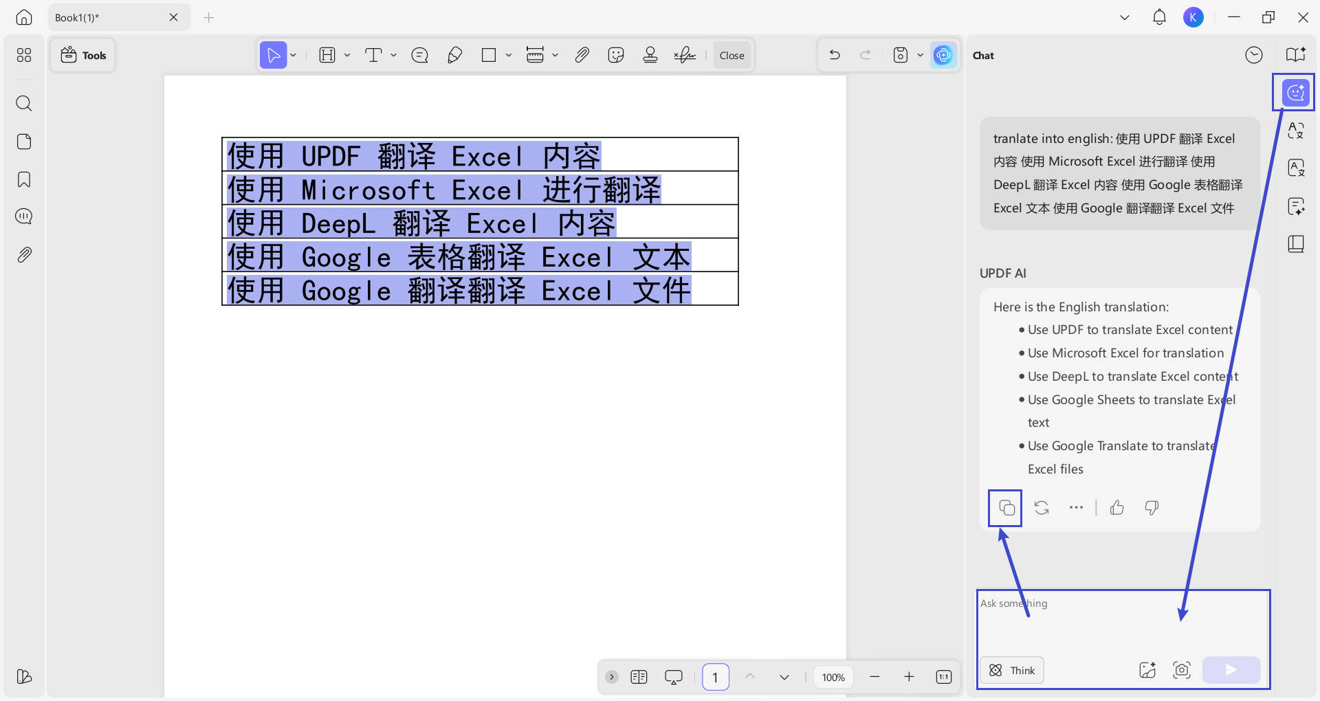prompt ai to translate text in chat mode