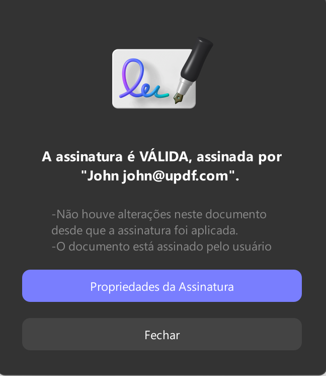 Propriedades de assinatura