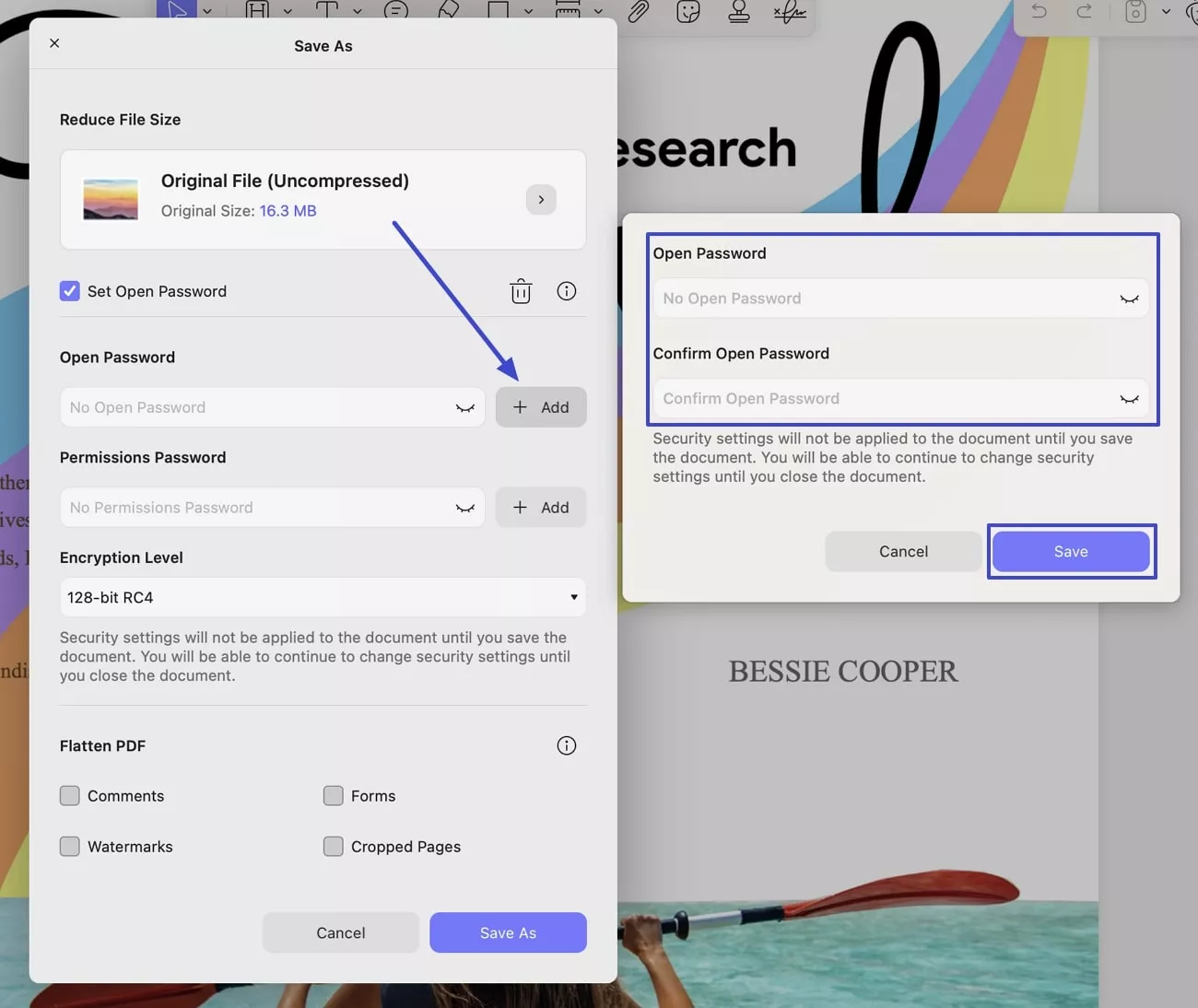 provide open password updf mac