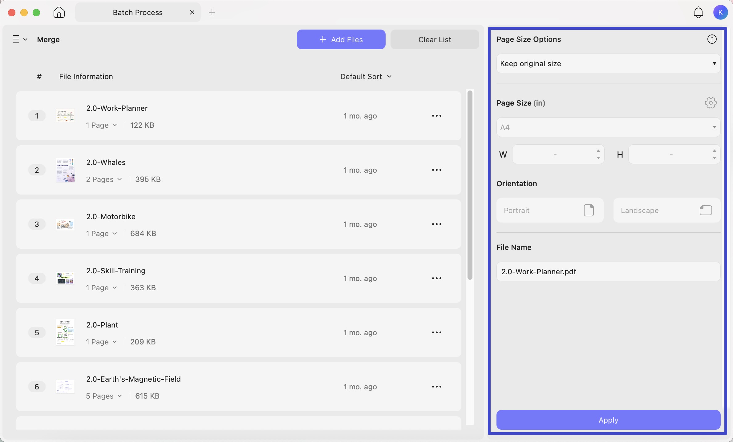 rearrange and set merging options updf mac