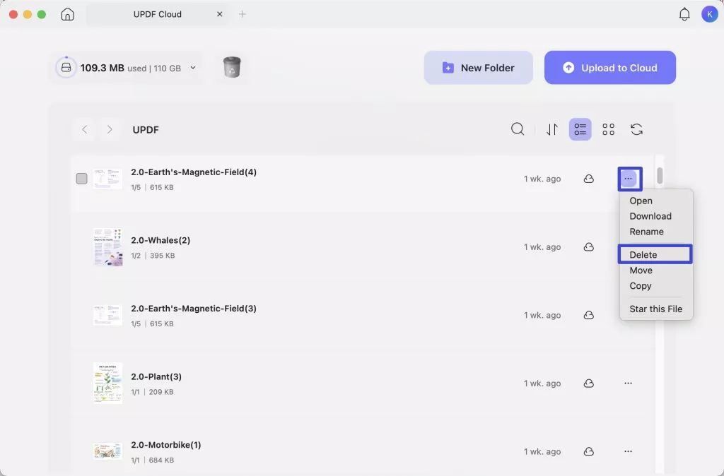remove cloud file