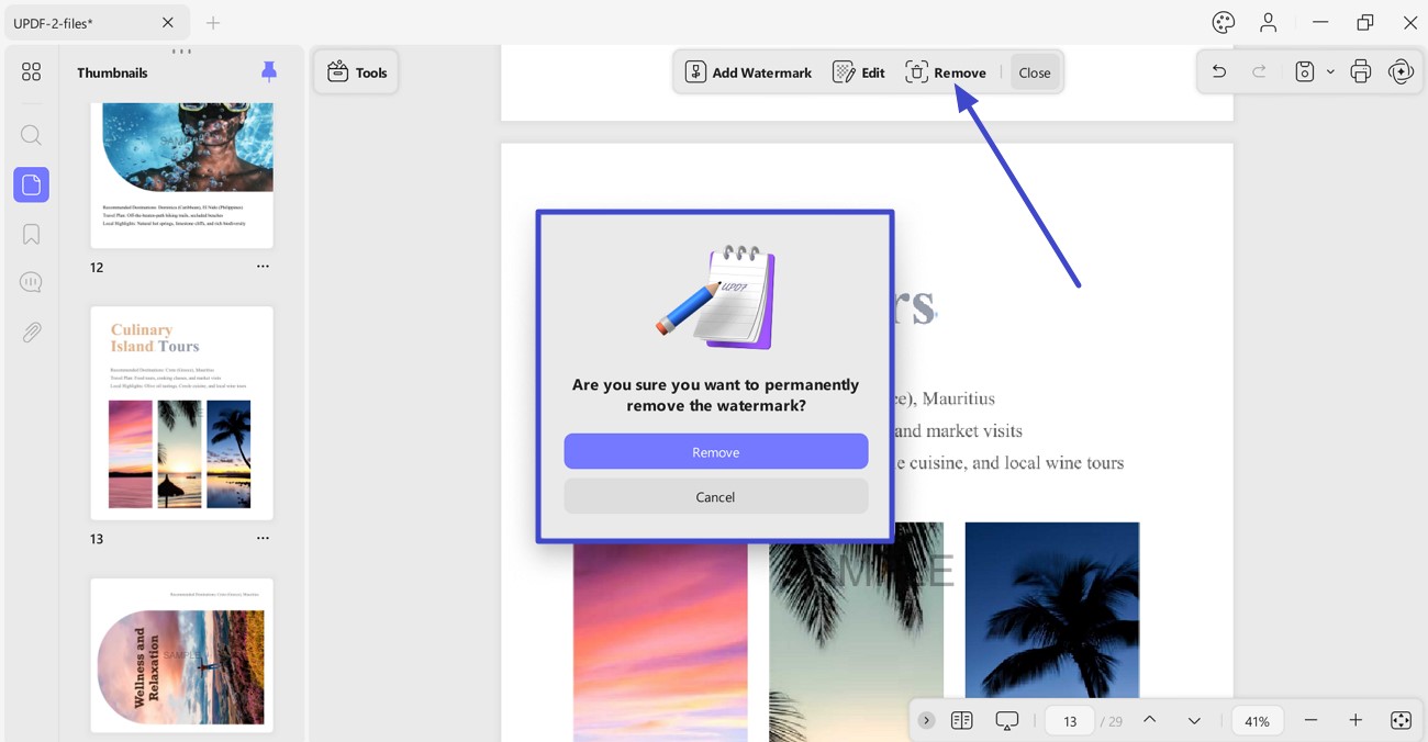 eliminar marca de agua de pdf updf windows 2