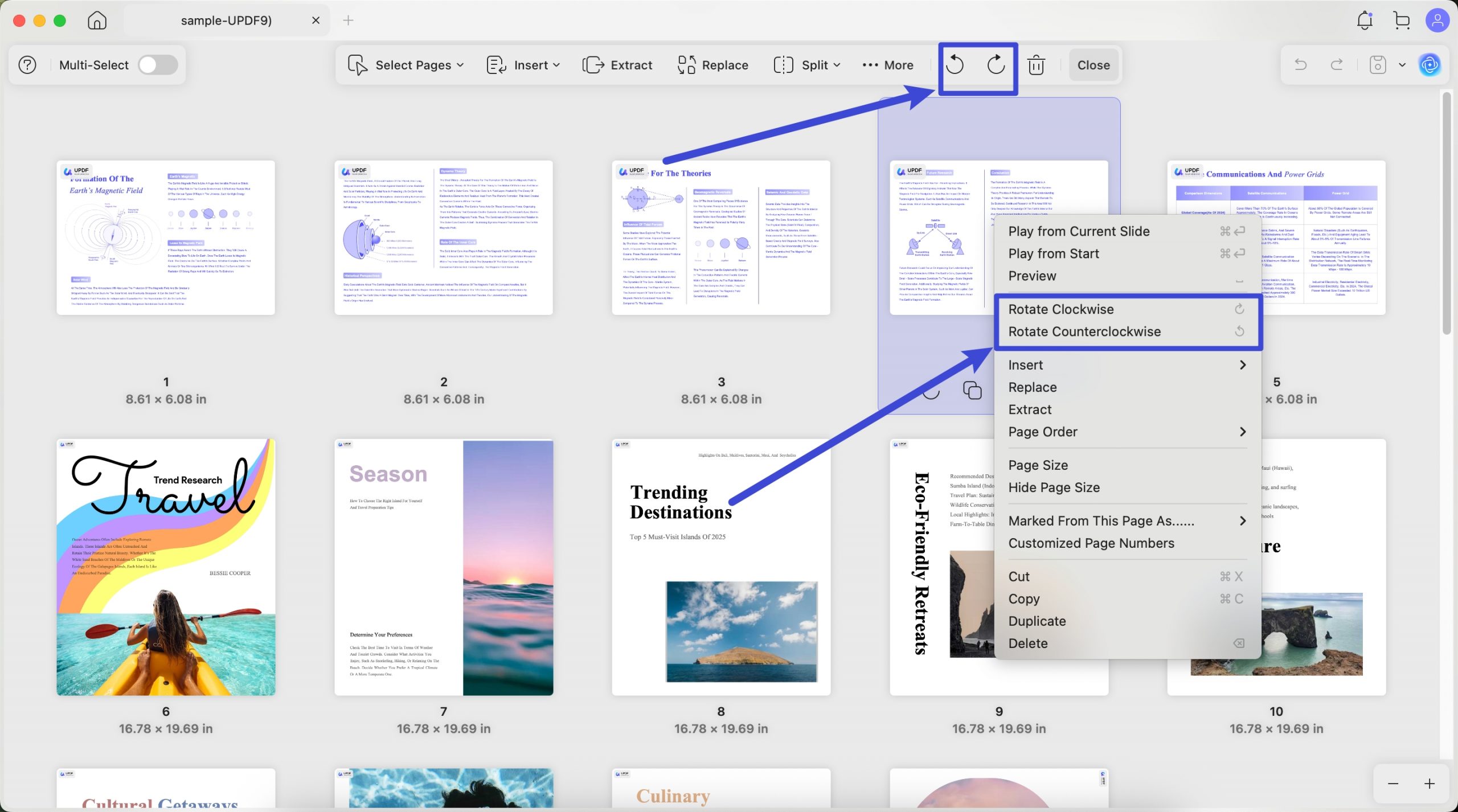 rotate pdf updf mac