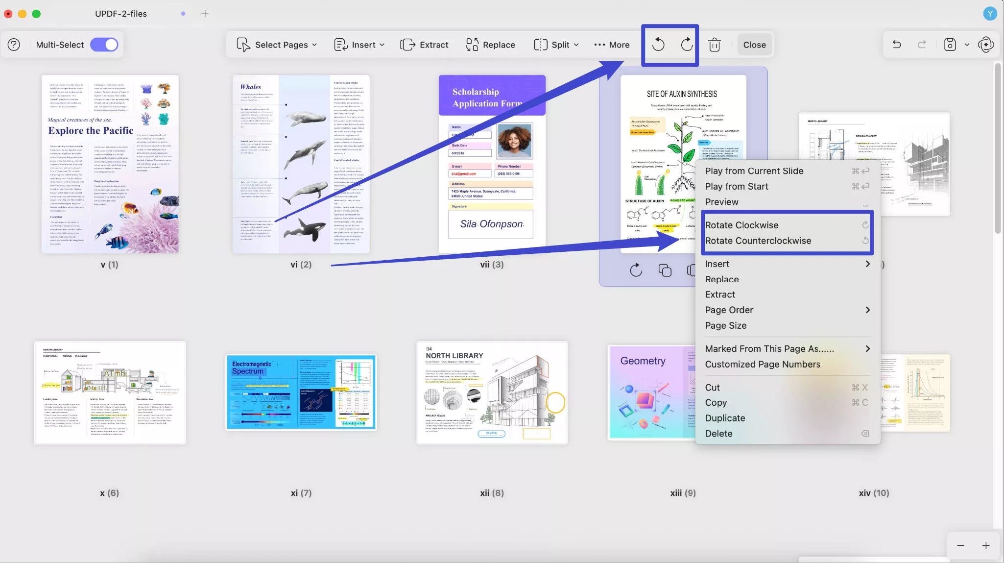 rotate pdf updf mac