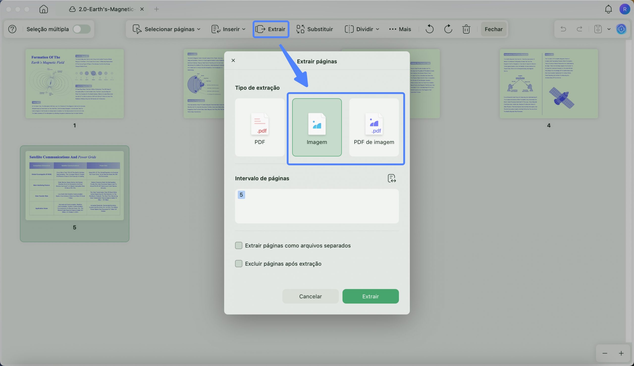 Extract pages as image files or image based PDF
