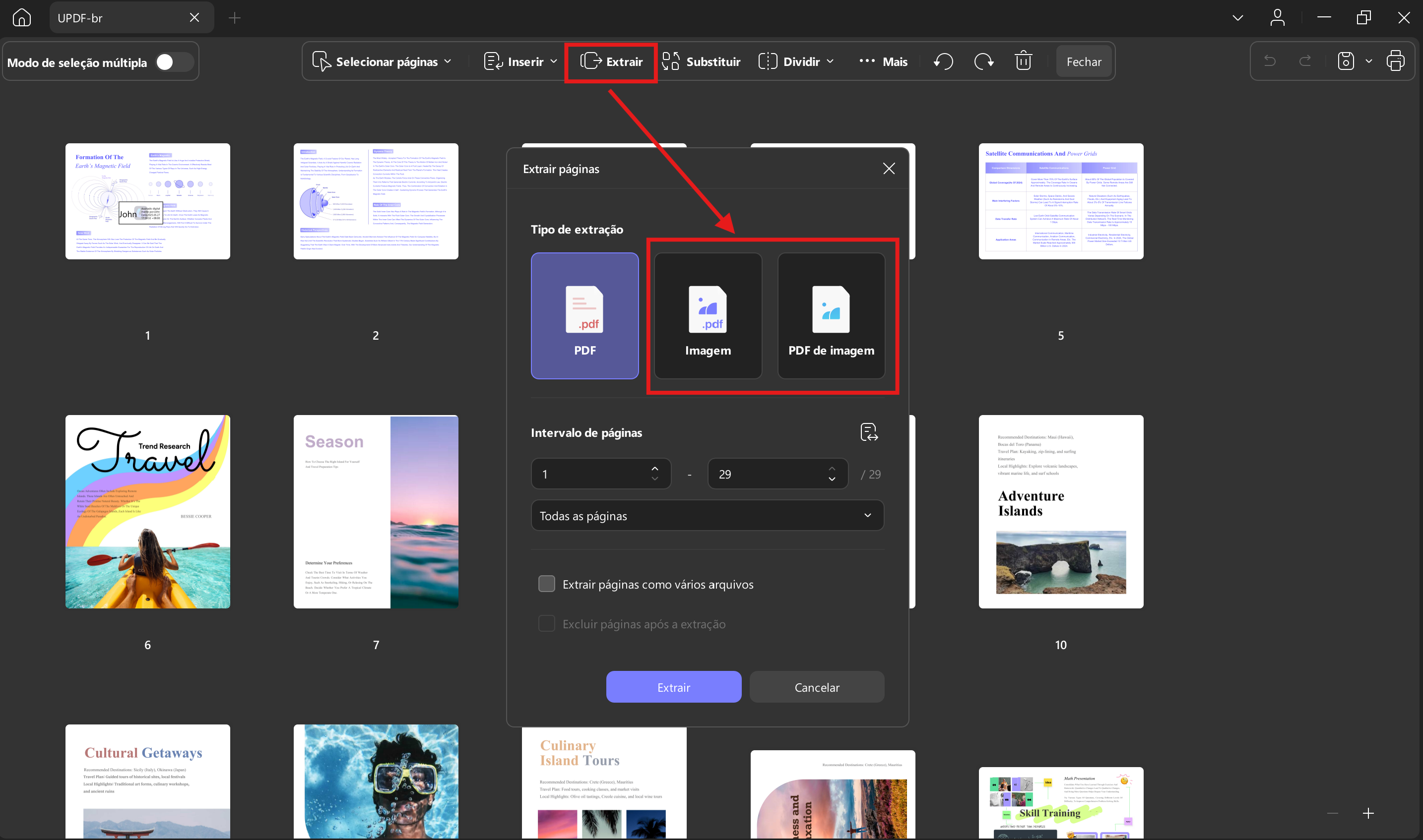 Extract pages as image files or image based PDF