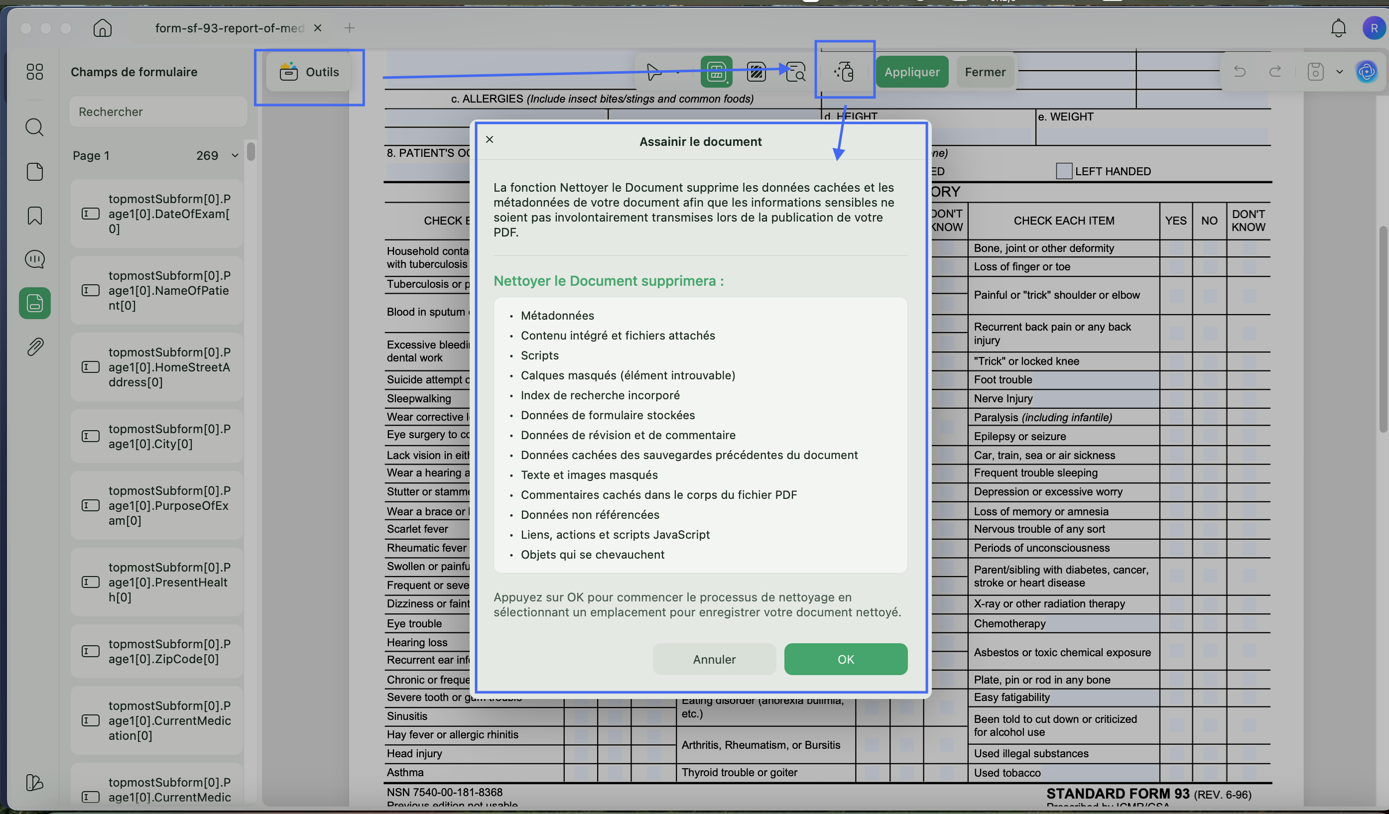 Sanitiza pdf with updf mac 2