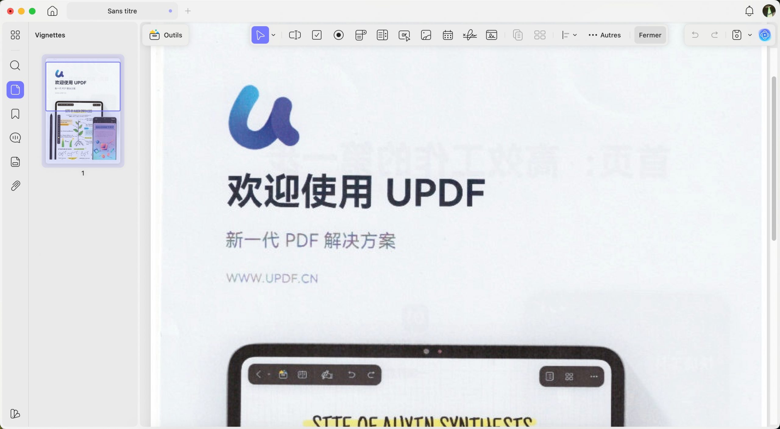 updf ouvre automatiquement le PDF créé