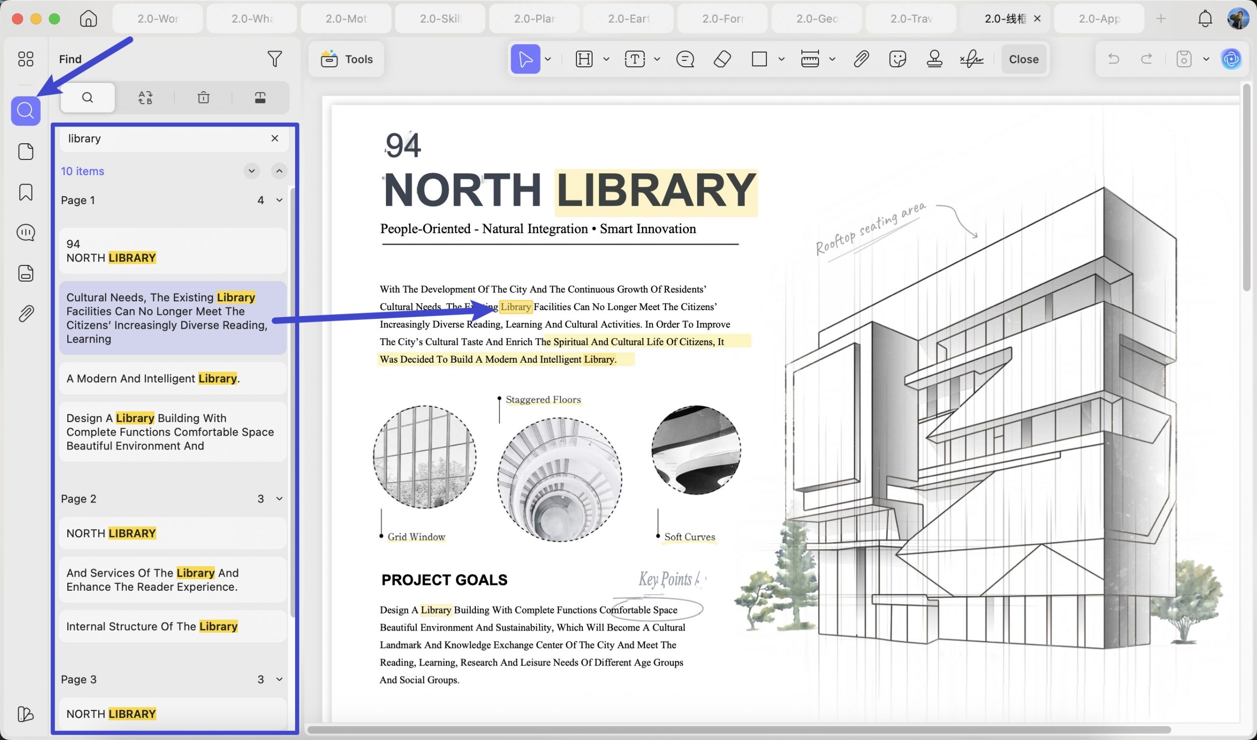 search text when reading pdf