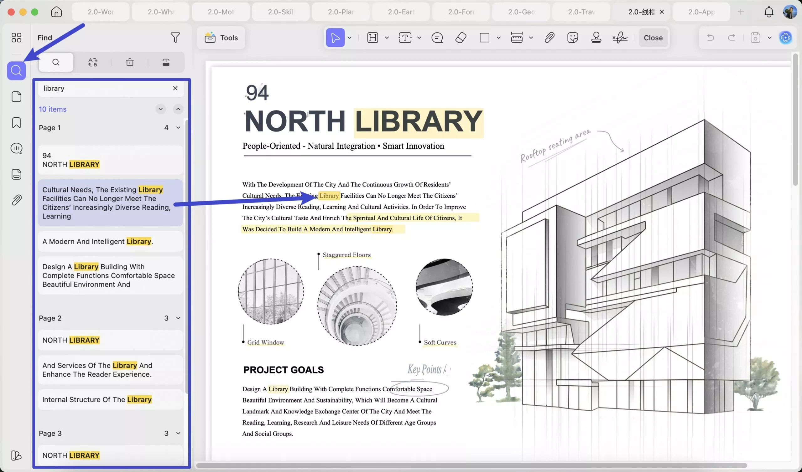 search text when reading pdf