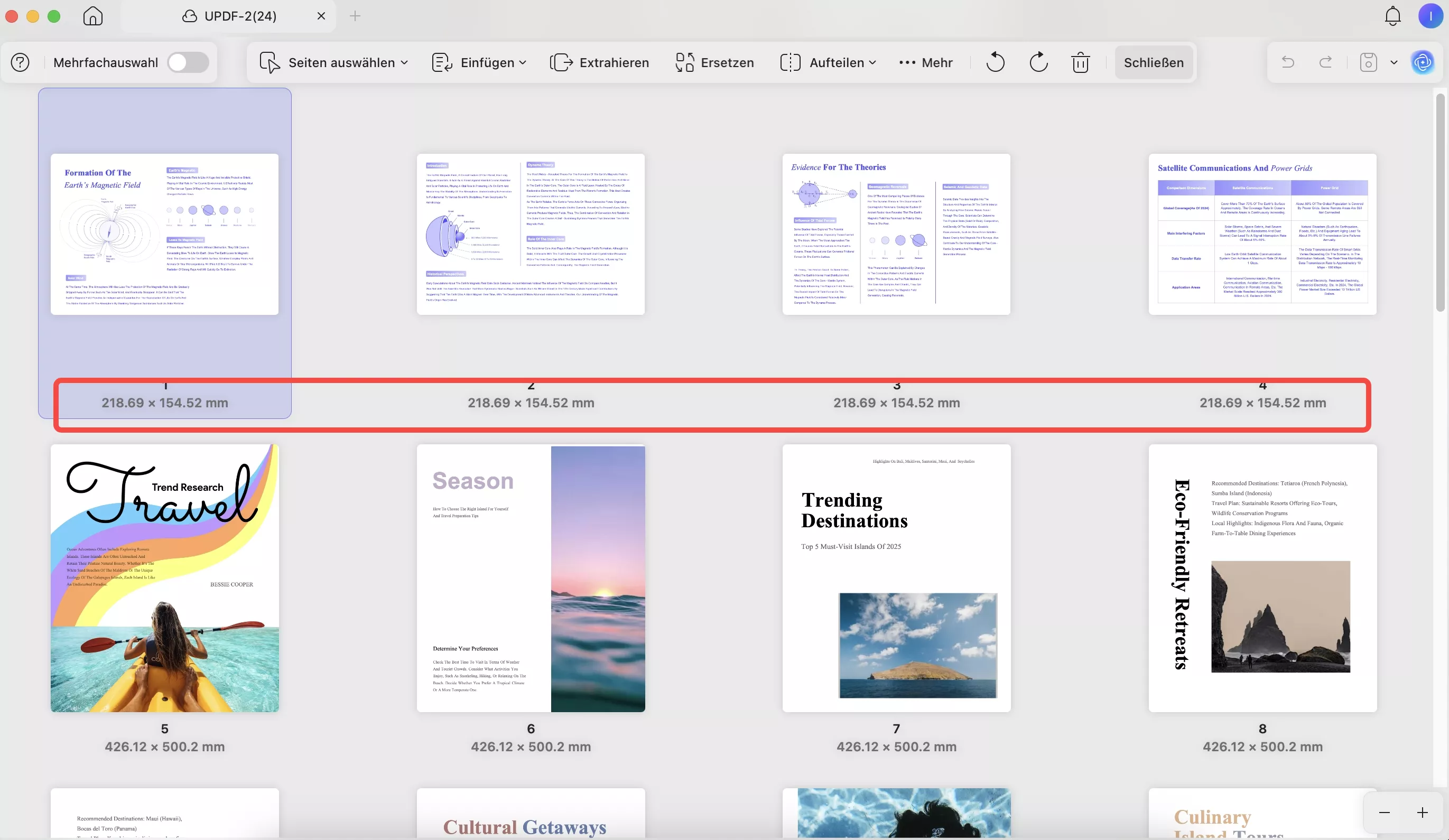 Seitengröße jeder PDF-Seite