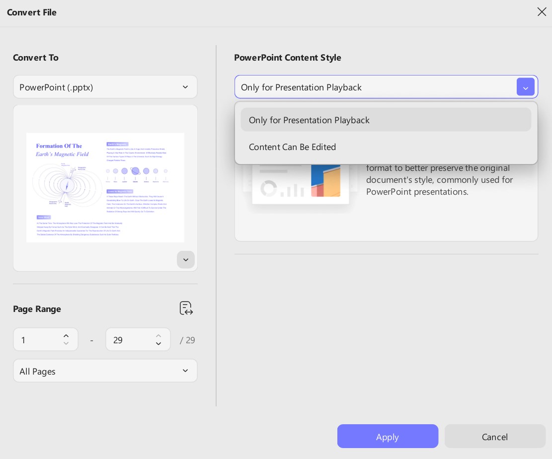select conversion setting for ppt updf windows 2