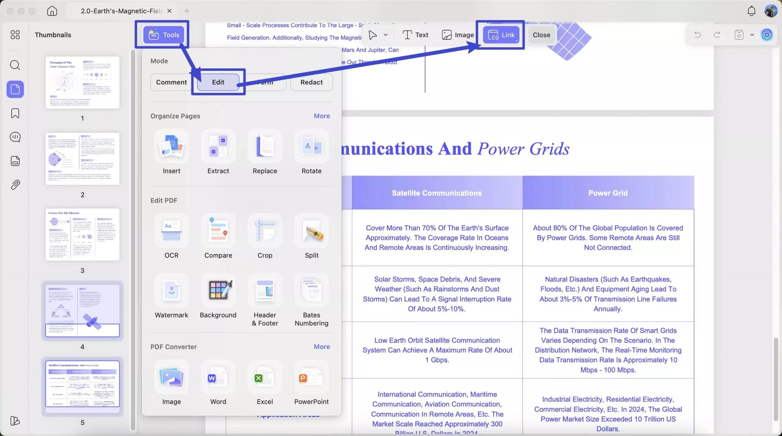 select edit from toolbar