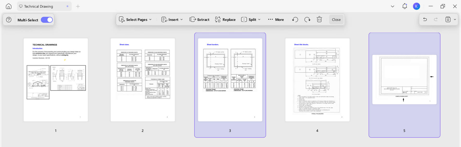 select pages organize