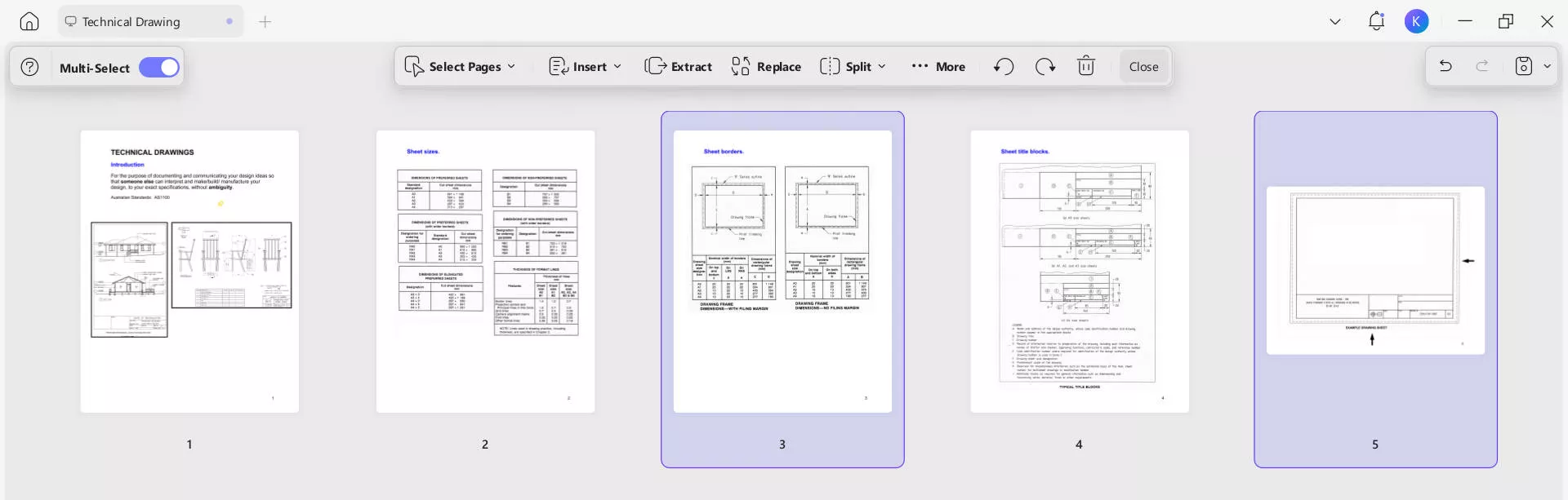 select pages organize