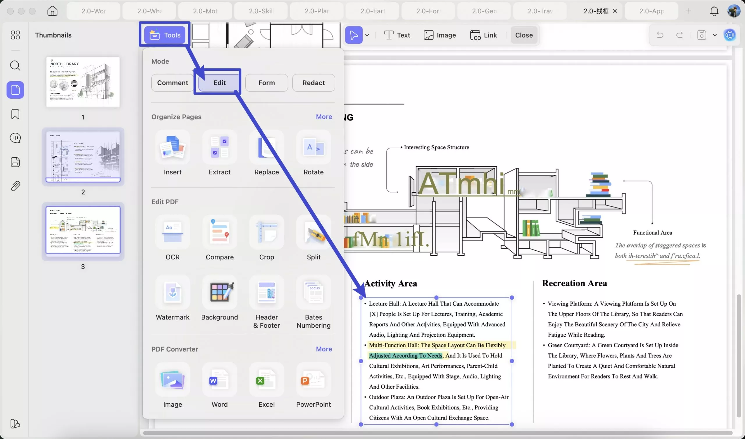 select text to edit with updf on mac