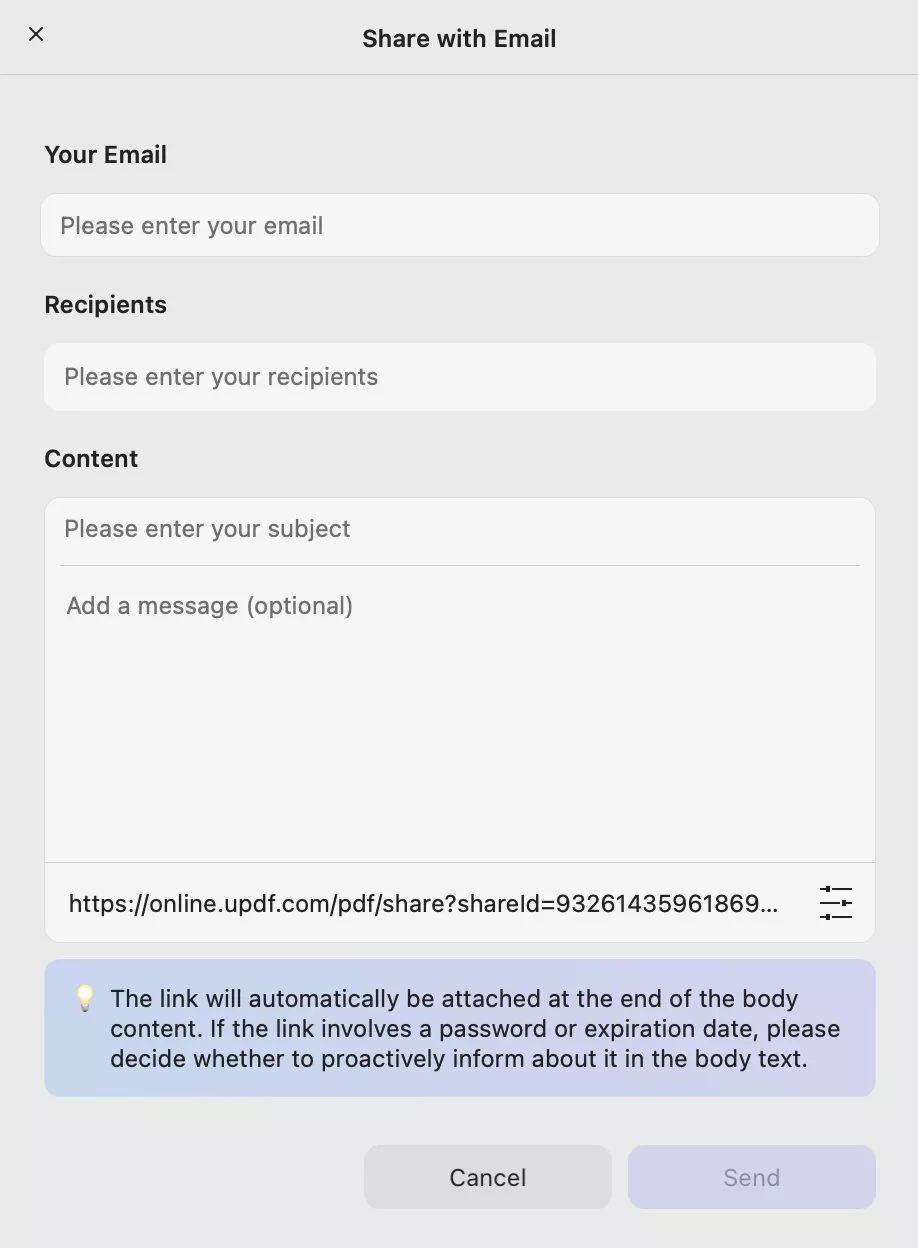 odeslat e-mail přes updf na Macu