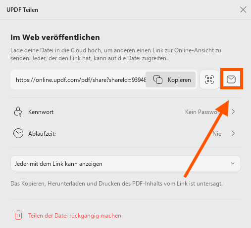Per E-Mail teilen updf Windows 2