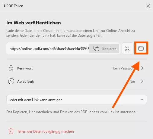 Per E-Mail teilen updf Windows 2
