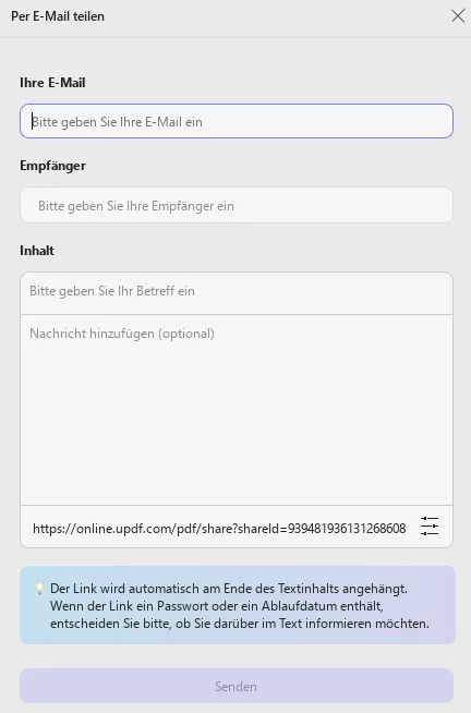 Per E-Mail teilen updf Windows 2