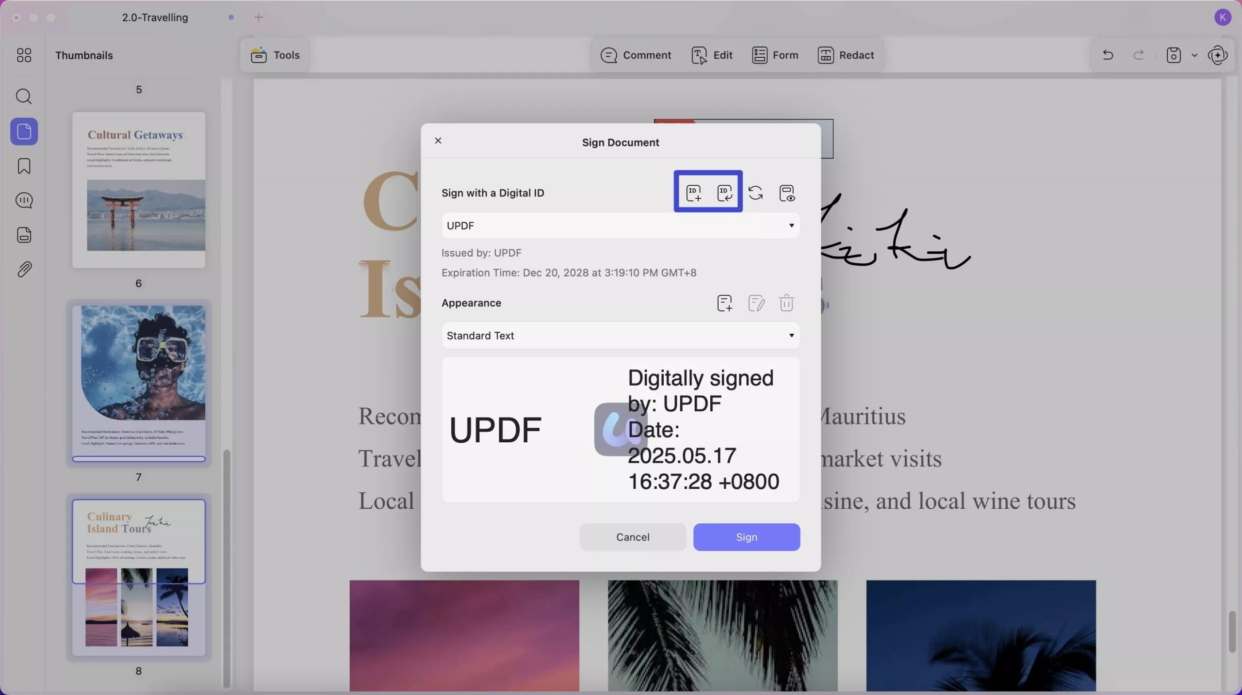 create or import digital id