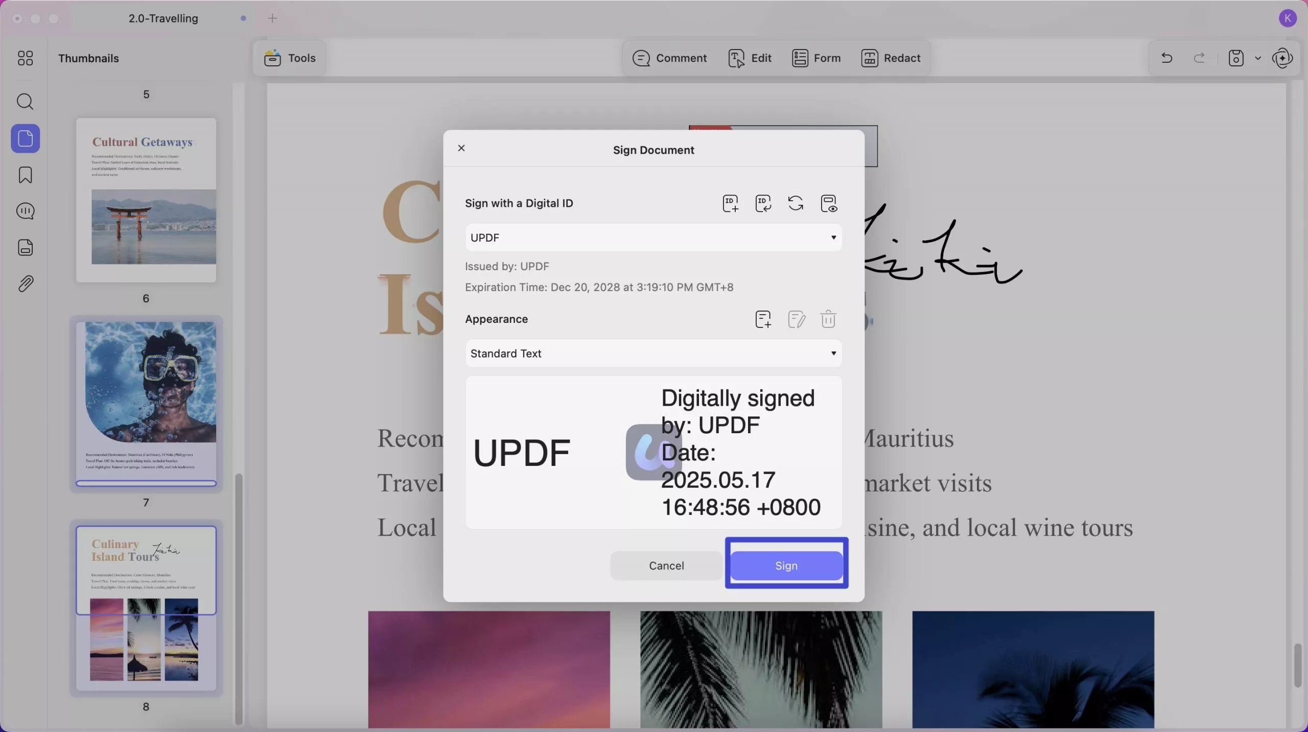 sign with a digital id
