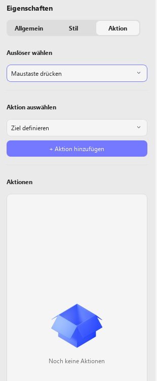 Wählen Sie die Aktionseigenschaften UPDF