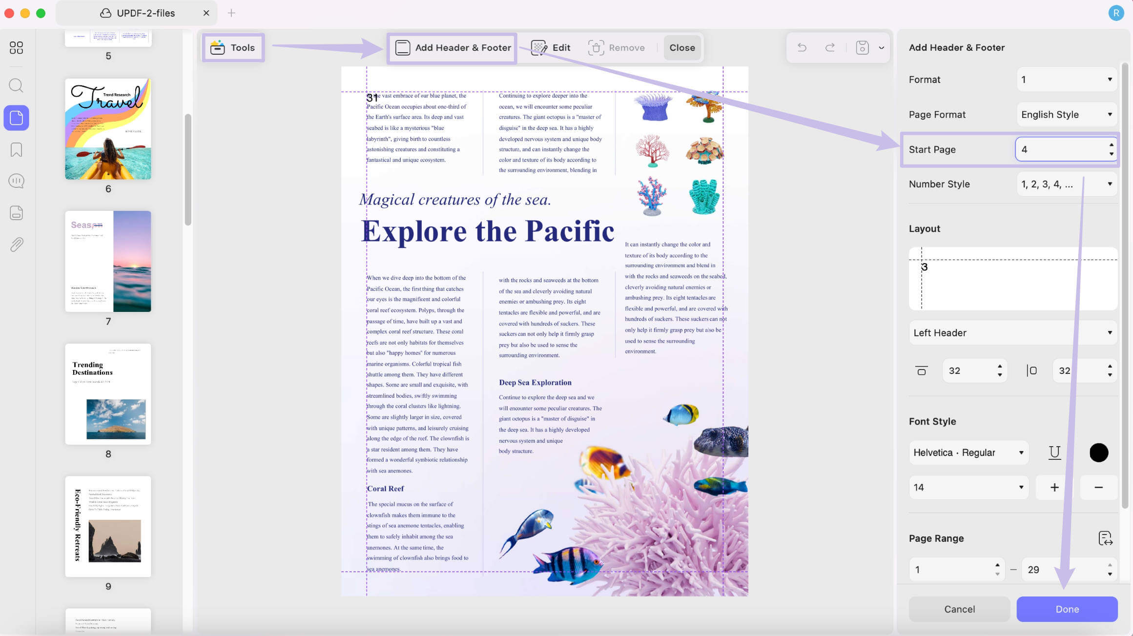 specify the start page updf 2 mac