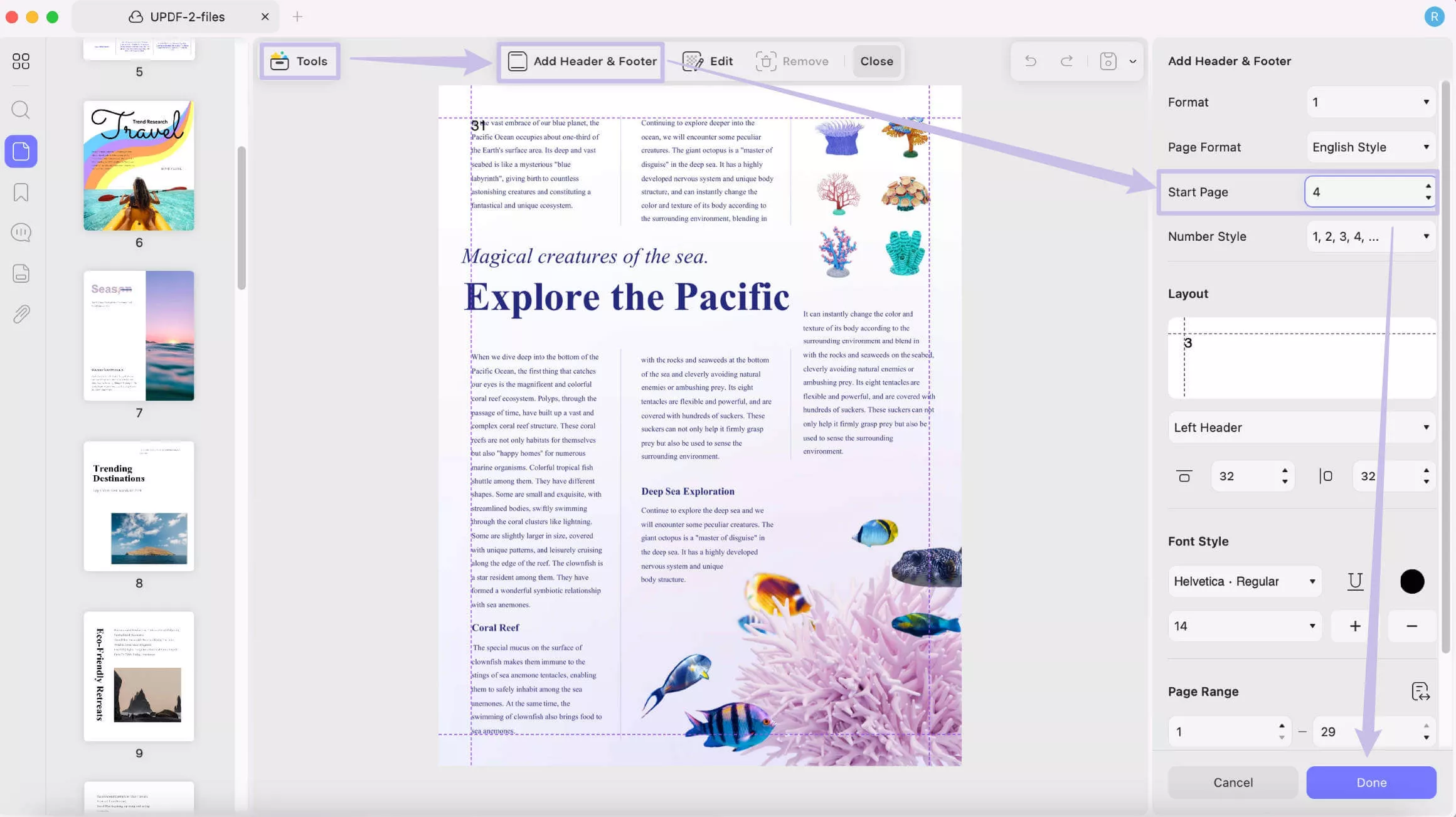 specify the start page updf 2 mac
