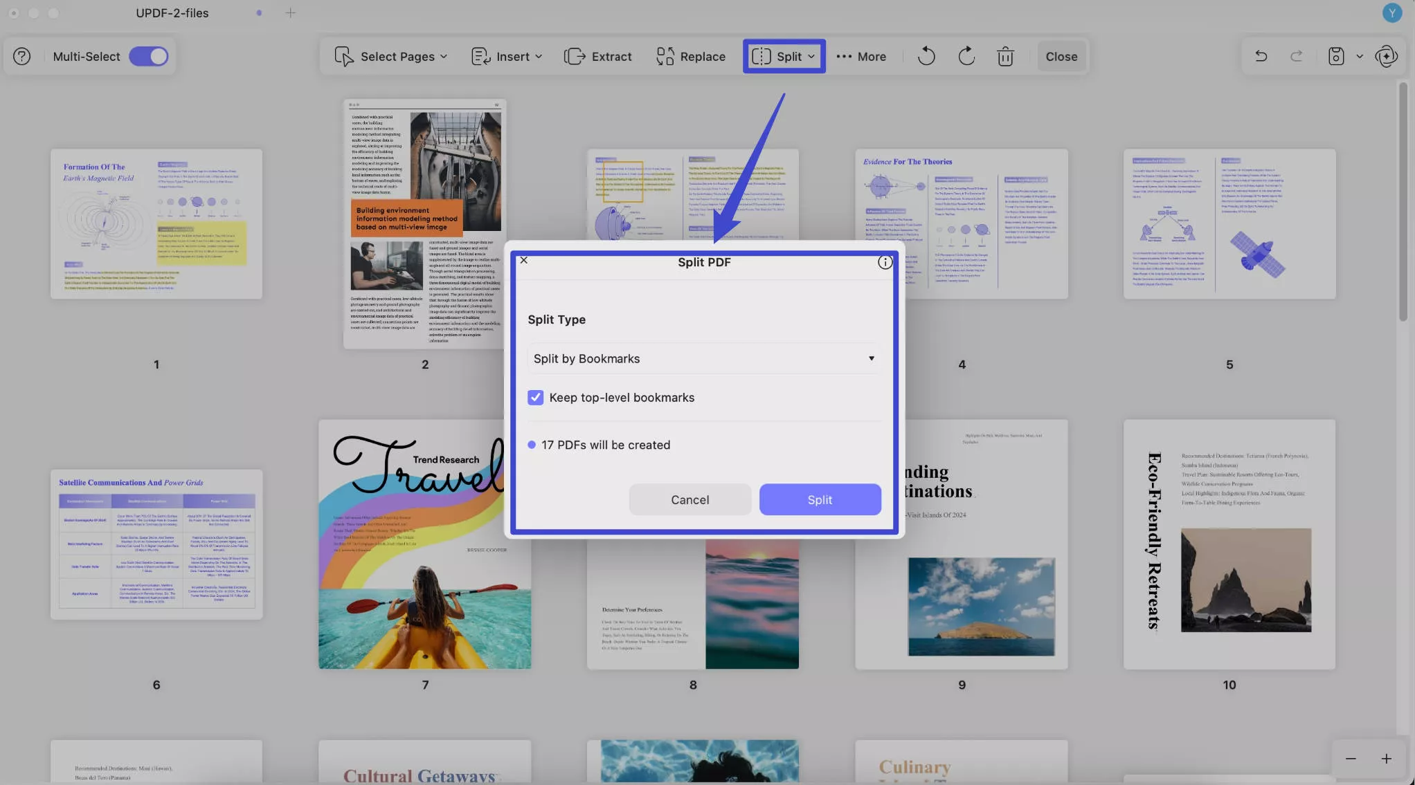 split by bookmarks updf mac
