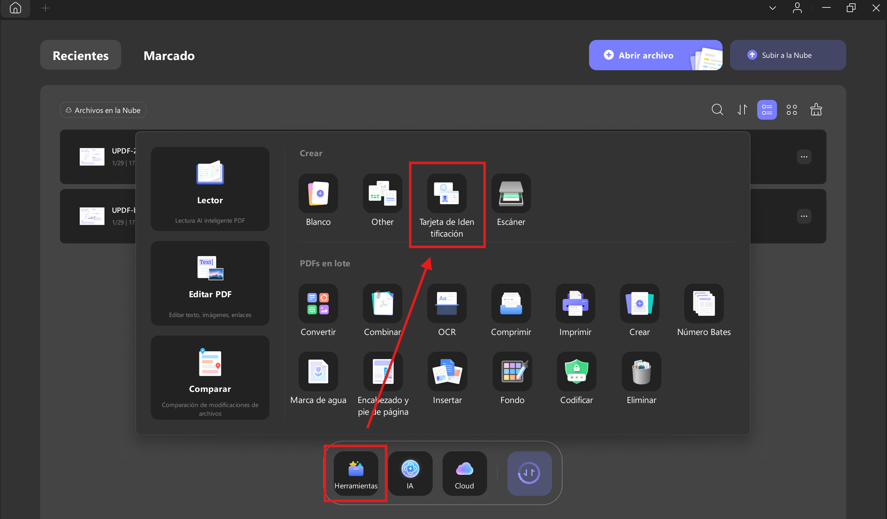 create pdf from id card updf 2 windows