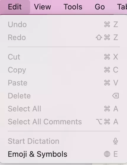 top toolbar