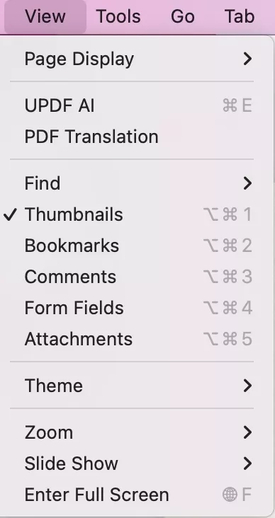 top toolbar