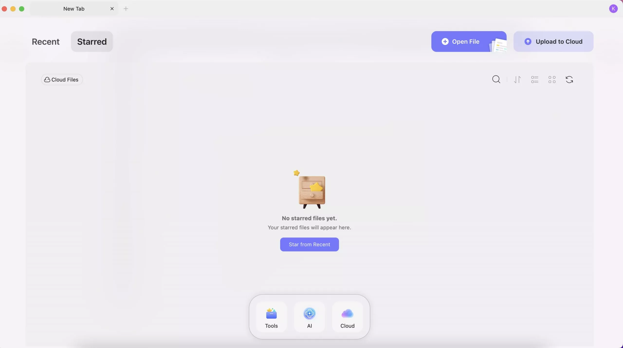 starred interface