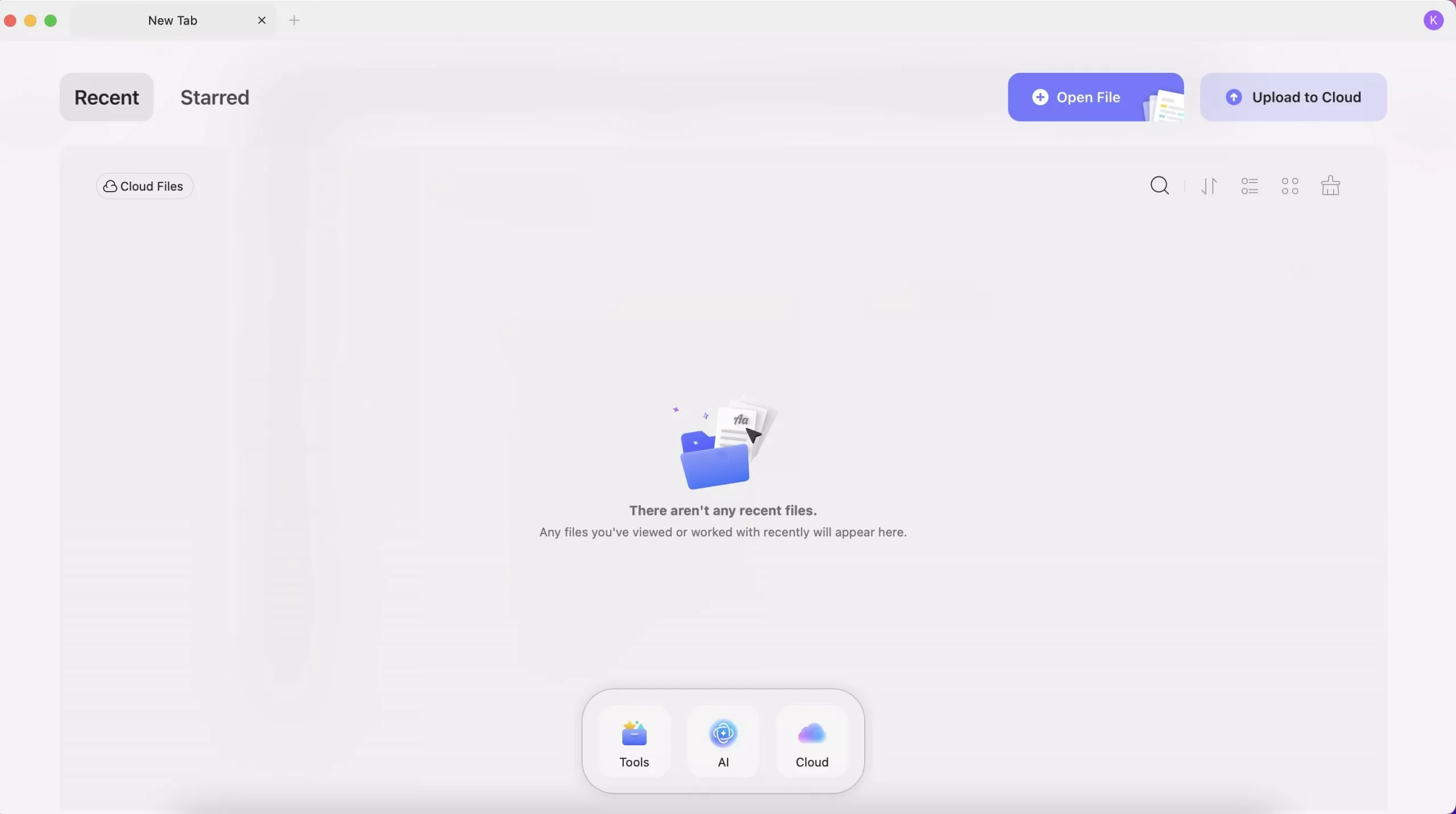recent interface