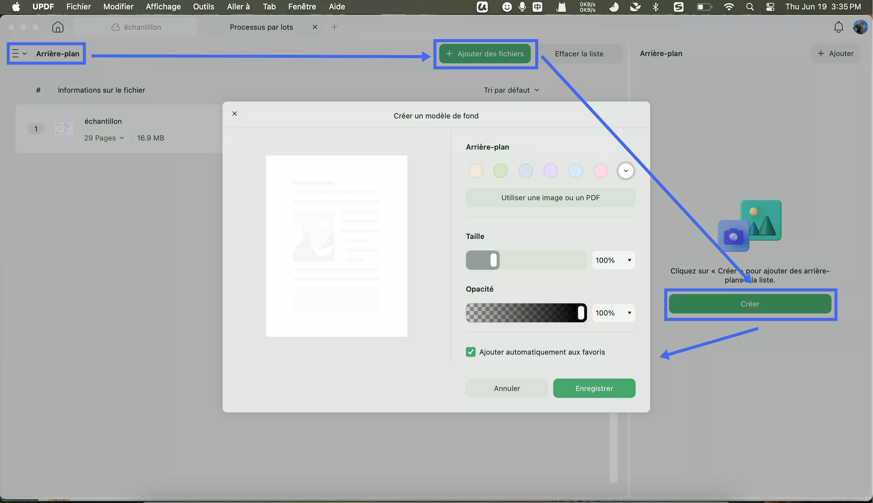 lot arrière-plan updf mac