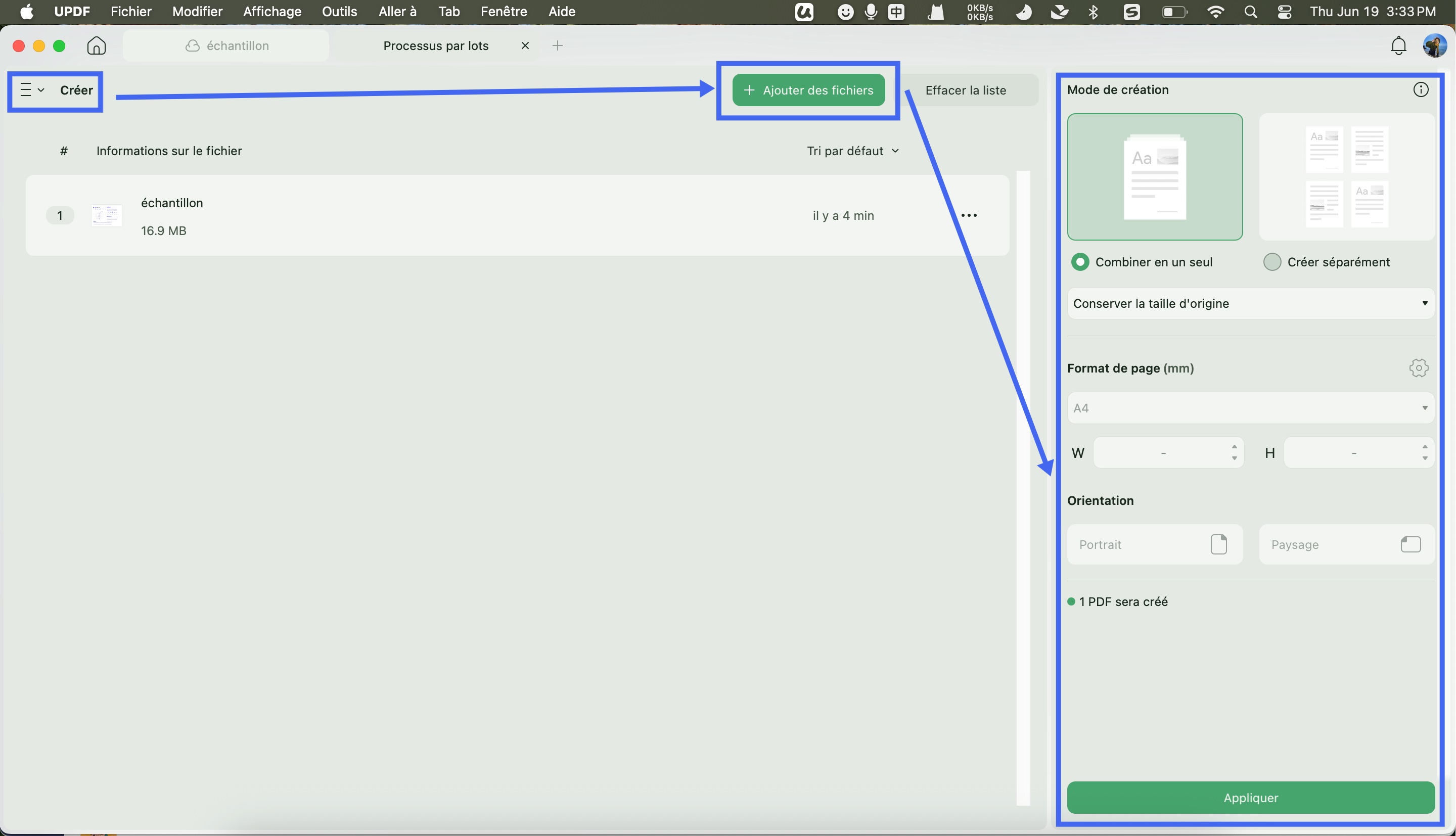 procéder à la création par lots de fichiers PDF UPDF pour Mac