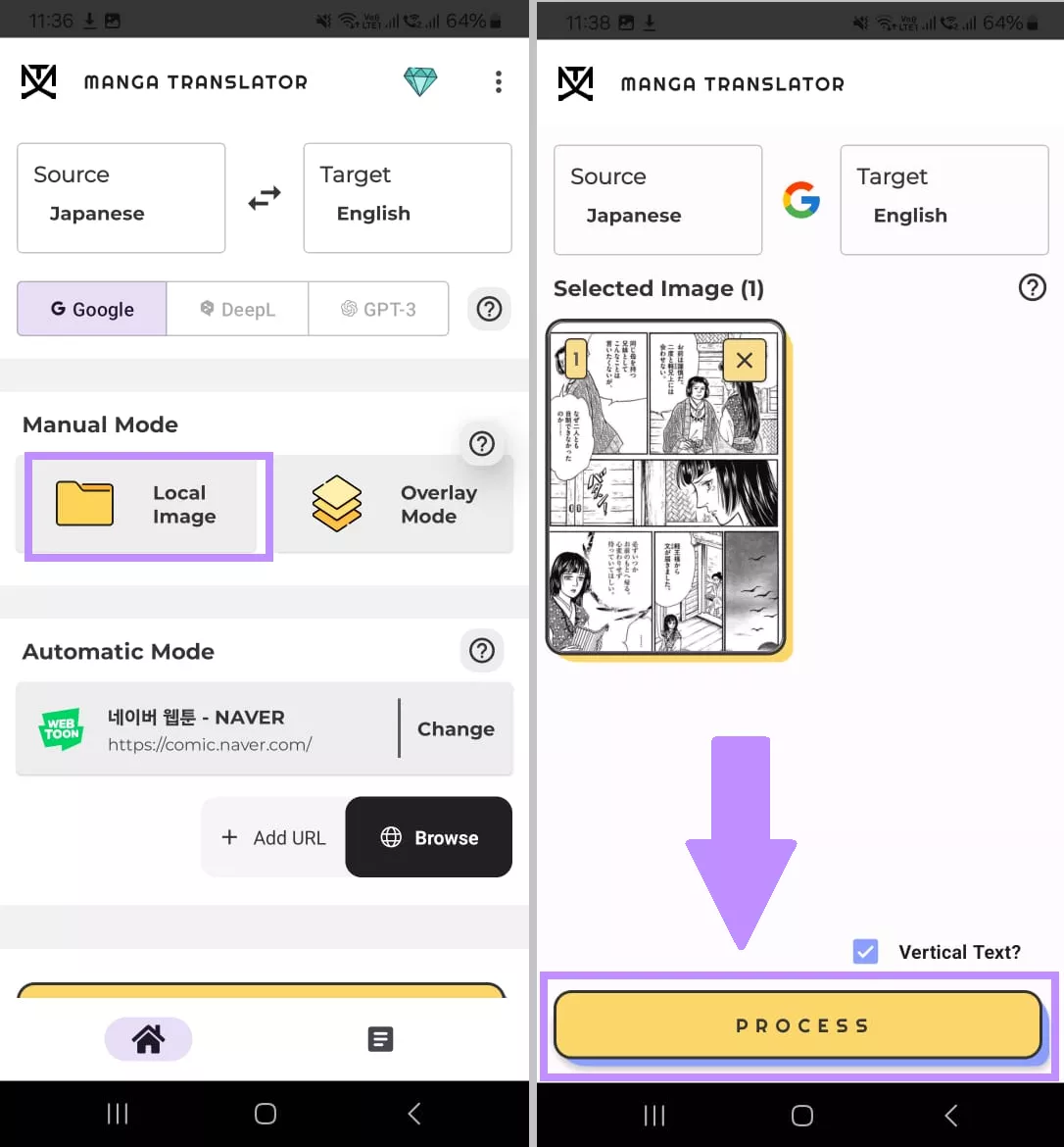 translate from image manga translator